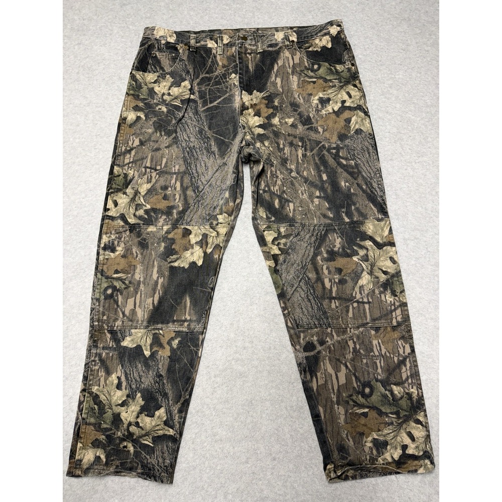 Wrangler Jeans Mens 44x32 Brown Camo Regular Straight Denim Made USA D608-003